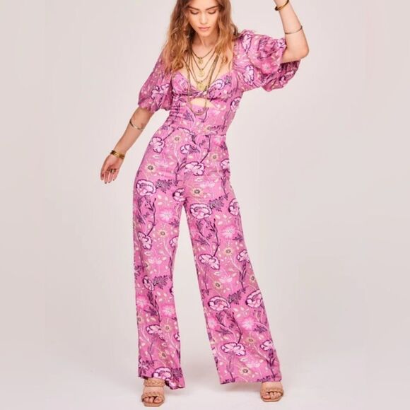 Jen’s Pirate Booty Baroque Highgrove Jumpsuit in Cerise - Picture 2 of 12